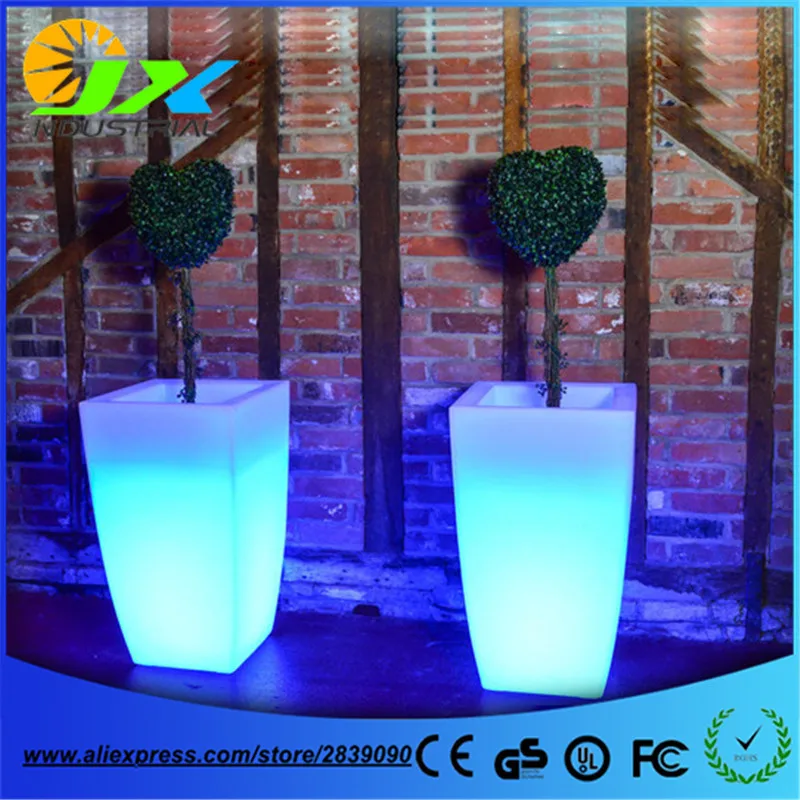 

(L30cm*W30cm*H50cm) Rechargeable LED Flower Pots Glowing light Planters Vases PE Material Free Shipping