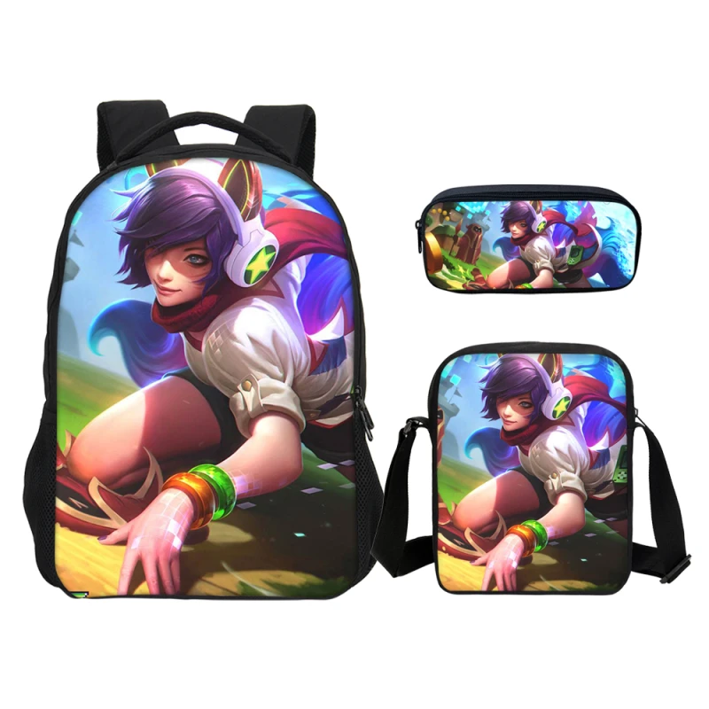 

VEEVANV 3PC Set 3D Printed Splatoon 2 Backpack Slanting Bag Pencil Bag Youth Games Casual Style Boys and Girls Universal Gifts