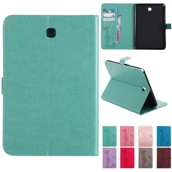 

P350 Case For Samsung Galaxy Tab A 8.0 inch SM-T350 T355 SM-T355 Cover Funda Tablet Girl Cat Embossed PU Leather Stand Shell