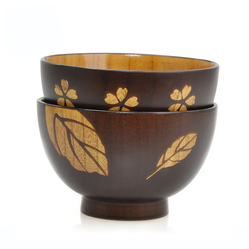 

chinese/asian/European katon leaf cherry style whole wood Handmade turtle Rice/Noodles/Sushi/Food/Sugar/wooden bowl 11.5 *7cm