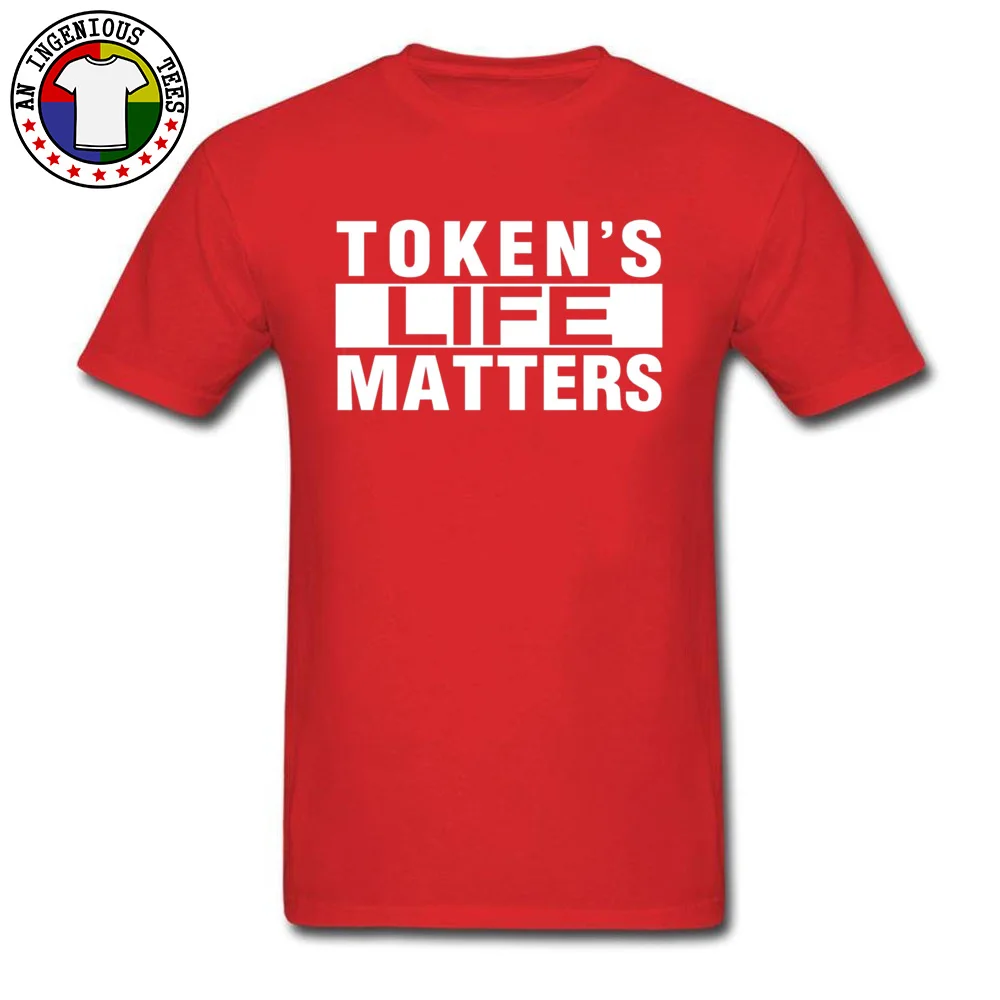 Tops Shirt Party Summer Autumn Cheap Casual Short Sleeve 100% Cotton O Neck Men T Shirts Casual Tee-Shirt Wholesale TOKENS LIFE MATTERS Cartmans Shirt 6690 red