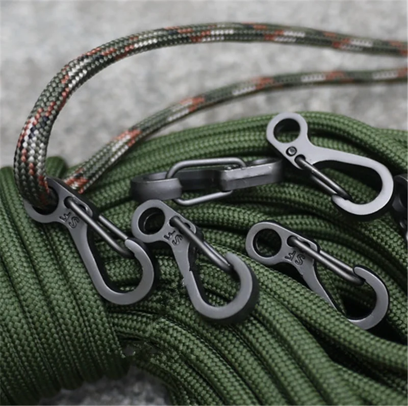 مصغرة SF الربيع على ظهره المشابك تسلق الصخور Carabiners EDC المفاتيح التخييم زجاجة السنانير Paracord أدوات تكتيكية لحفظ الحياة والعتاد أدوات