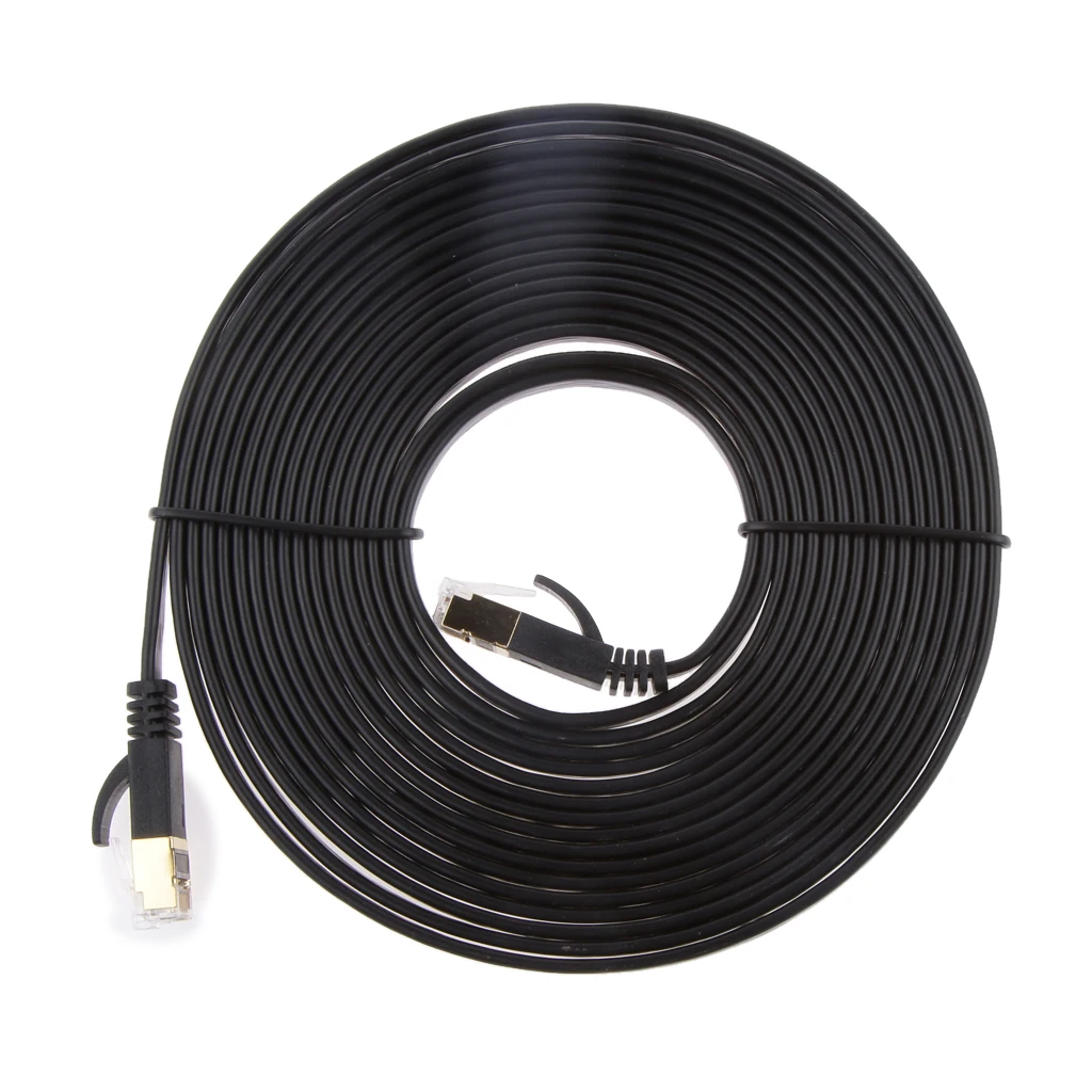 Оголенный провод медный 5 м RJ45 CAT7 Ethernet сеть LAN кабель Шнур Lead плоский UTP патч Позолоченные Поддержка пропускную способность до 600 МГц
