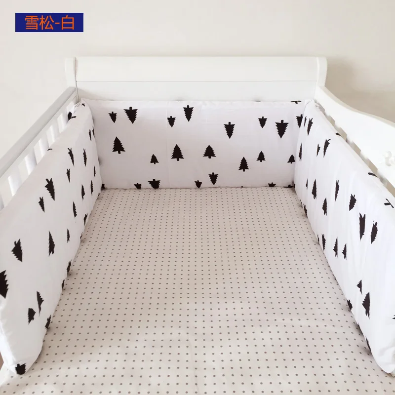 Einfache Stil U Geformt Baby Bett Stoßstange Abnehmbare Baumwolle Krippe Stoßfänger Baby Pflege Krippe Protector Pad Lange Nestchen, 180*30 cm Billig