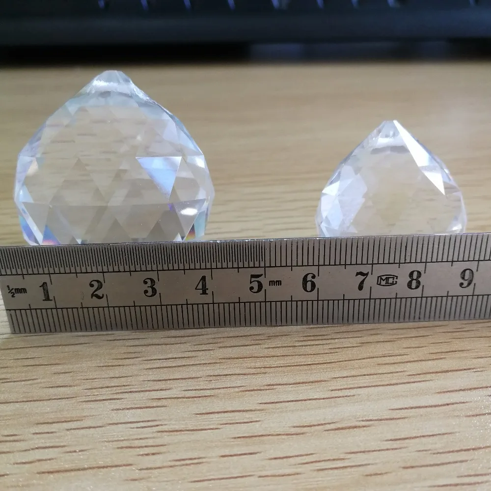 

50PCS/lot, 40mm transparent crystal fengshui glass balls crystal wedding parts pendant balls free shipping