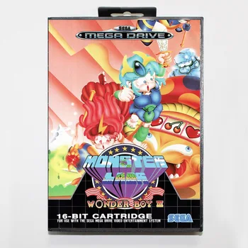 

Wonderboyiiimonsterlair 16 bit SEGA MD Game Card With Retail Box For Sega Mega Drive For Genesis