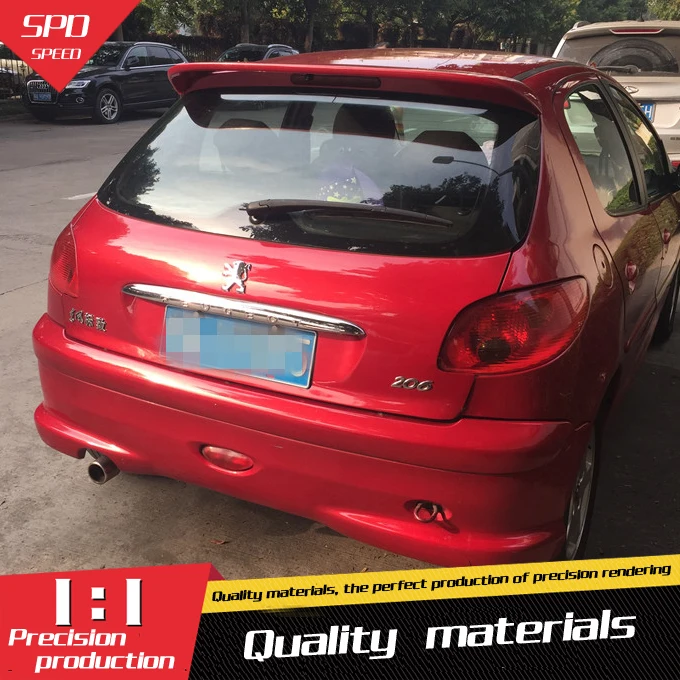 

For Peugeot 206 Spoiler High Quality ABS Material Car Rear Wing Primer Color Rear Spoiler For Peugeot 206 Spoiler 2008-2013