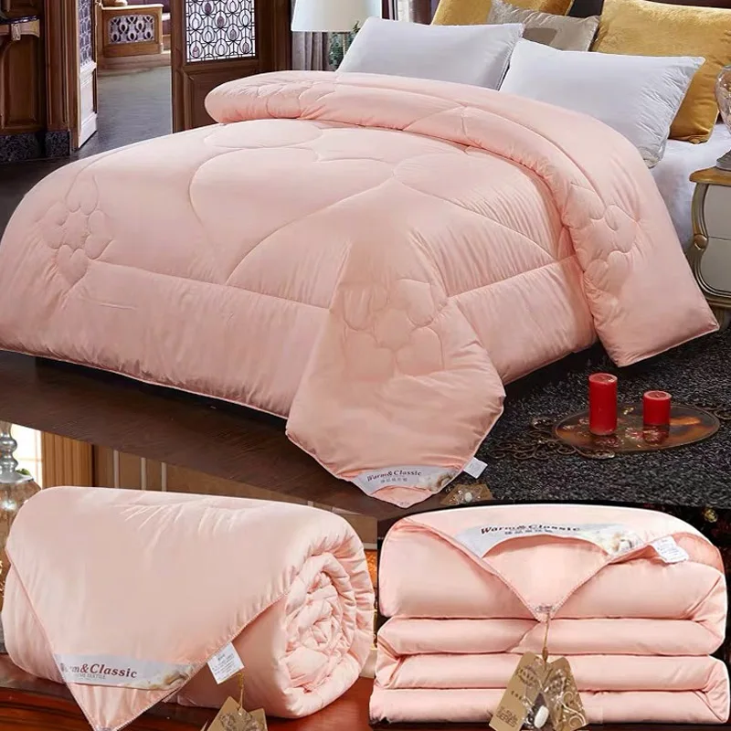 GraspDream Cotton Mulberry silk luxury quilts Winter bedroom thick Warm Quilted duvets single/double bedding comforter blankets - Цвет: as the picture shows