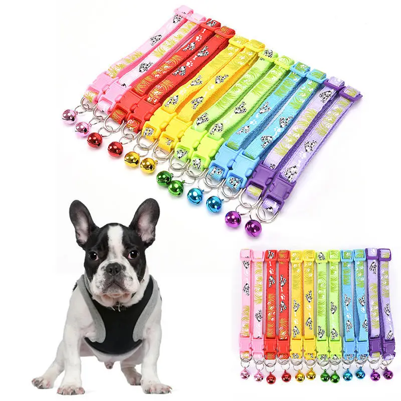 Hoomall Cute Funny Dog Collar With Bells Fashion Light Color Printed
