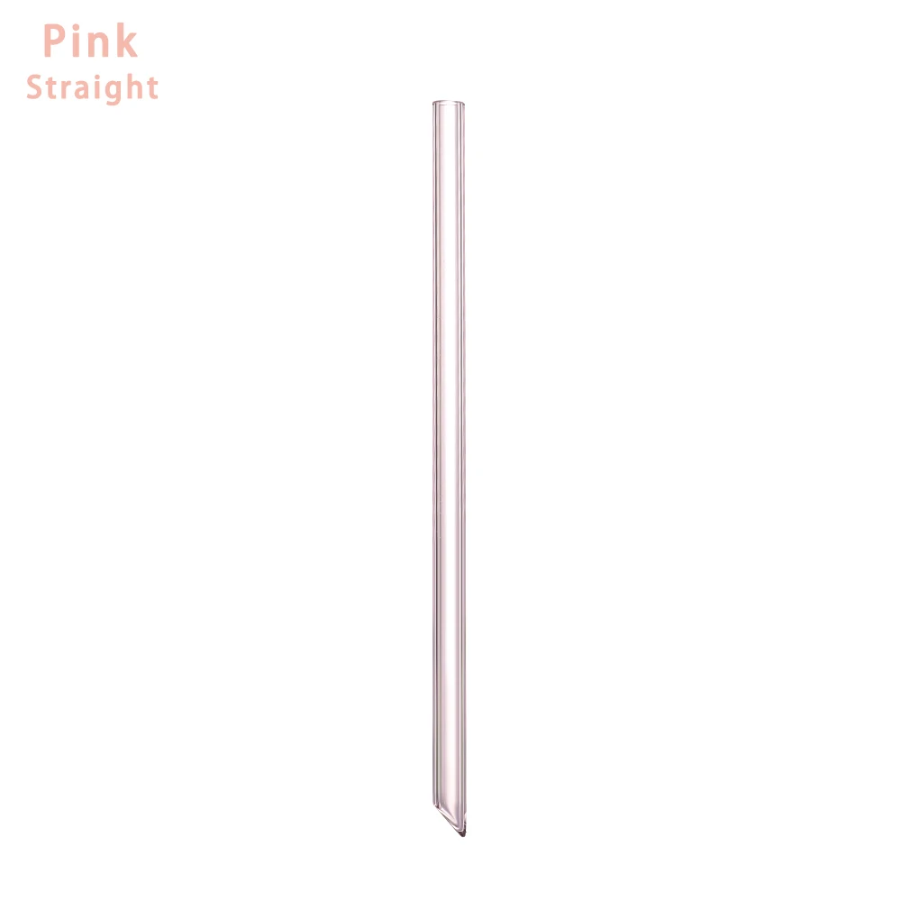 1 шт 18 см многоразовая стеклянная соломинка для питья Бытовая прямая/гнущаяся пирекс стеклянная соломинка аксессуары для кухонного бара - Цвет: Straight pink