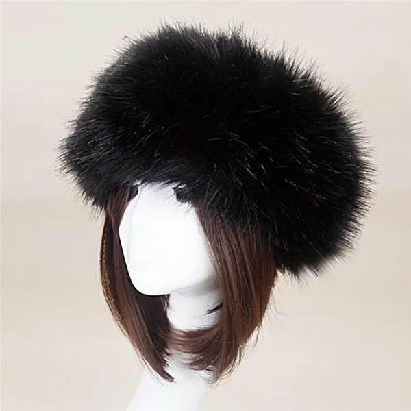 Мужские и женские меховые шапки Tick Fuffy, теплая шапка из лисьего меха, повязка на голову, осенне-зимняя русская Толстая модная шапка - Цвет: 1