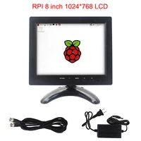 Raspberry Pi 3 Model B+ 8 inch LCD 1024*768 HD Display HDMI VGA BNC AV Audio USB Input Screen for Orange Pi PC/Zero Plug&Play