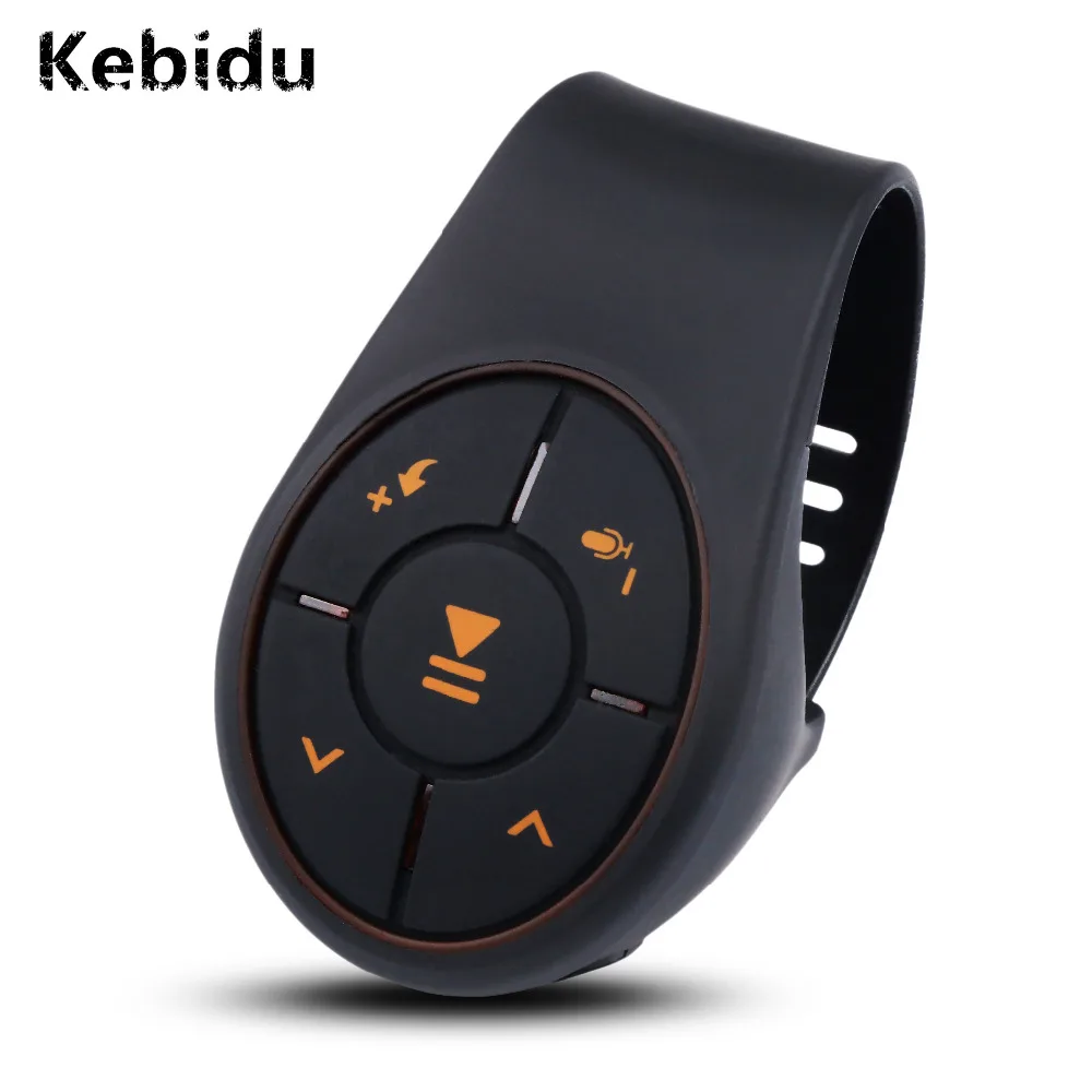 

Kebidu Car Steering Wheel Bluetooth Remote Control Universal Multimedia Multi-function Button for iOS Android Smartphone system