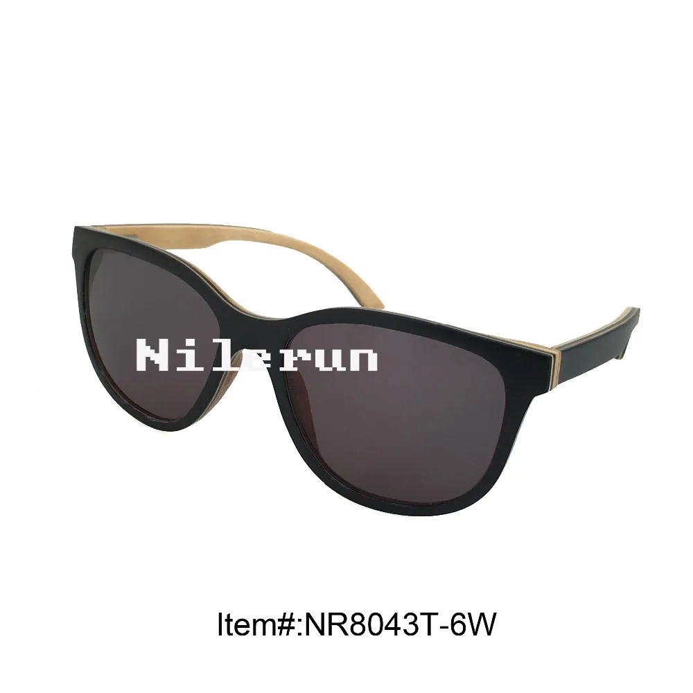 

large black ouside natural inside wood frame sunglasses
