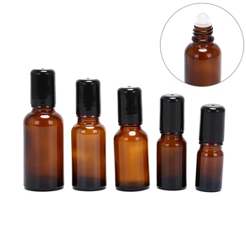 

5/10/15/20/30ML Deodorant Containers with Lid Amber Roll On Roller Bottle for Essential Oils Refillable Perfume Bottle