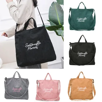 

Fashion ladies bag corduroy handbag solid color shoulder bag wild large capacity Messenger bag Lady Corduroy Dropship Y515