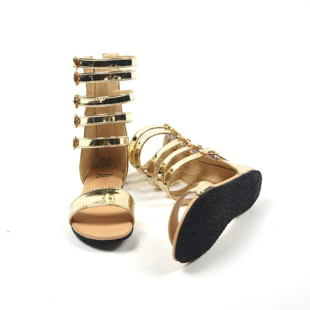 Summer Children's Shoes Microfiber Baby Roman Sandals gladiator First Walkers Girls Baby moccasins Zip baby Shoes 13-18.5 cm 3
