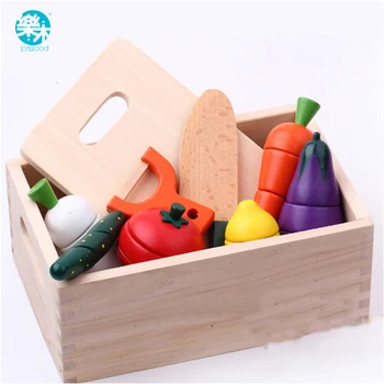 

Wooden Kitchen Toys Cutting Fruit Vegetable Play Food Kids Wooden Toy fruit and vegetables food toy