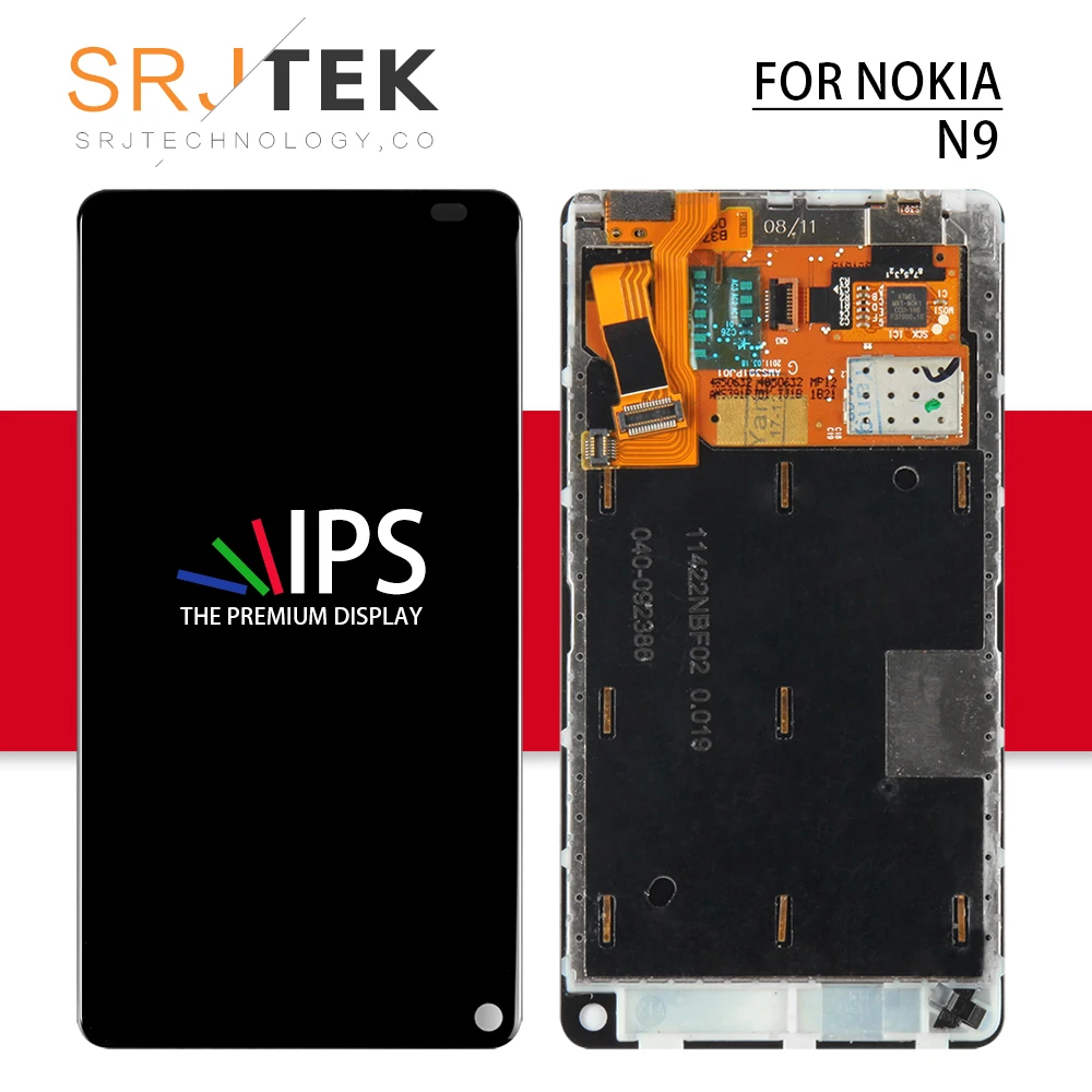 

Srjtek Screen For NOKIA N9 LCD Display Touch Screen With Frame For Nokia N9 Digitizer Glass Assembly Replacement Parts 854*480