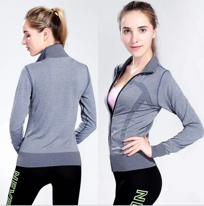 KARYZON Sport Jacket Women Zipper Running Coat Quick Dry Long Sleeved ...