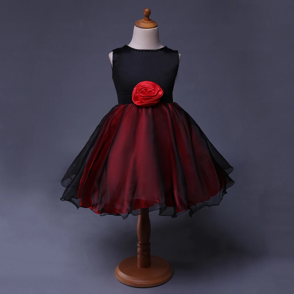 

Cutestyels Red And Black Flower Girl Dresses Wedding Party Dresses For Girl Christmas Princess Kids Clothing Thanksgiving