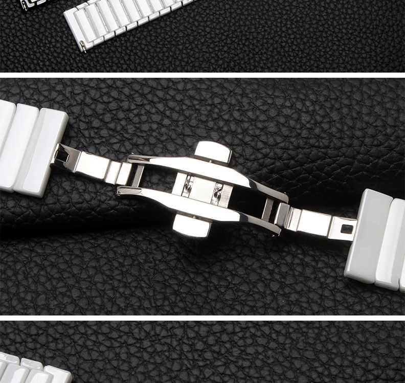 Крест зерна керамики ремешок 20 мм 22 мм Черный Белый Браслет замена браслеты для AMAZFIT Смарт часы