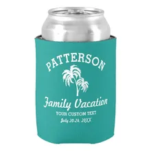Для свадьбы или «нулевого дня рождения» сувениры Веселые тропические пальмы ретро летние пляжные путешествия Можно охладить пользовательское имя и даты пива Термосумка для напитков