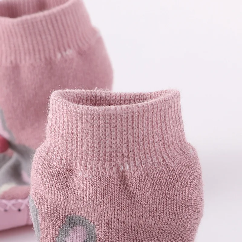 Нескользящие носки-тапочки из искусственной кожи с изображением лисы и панды для малышей Детские зимние теплые носки унисекс для маленьких мальчиков и девочек