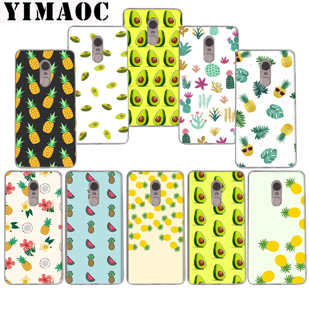 

YIMAOC Pineapple Pattern Printed Soft Case for Xiaomi Mi a1 a2 f1 6 8 lite se mix 2s Redmi 5 6 6a S2 Plus 5A Note 5 6 Pro 4 X