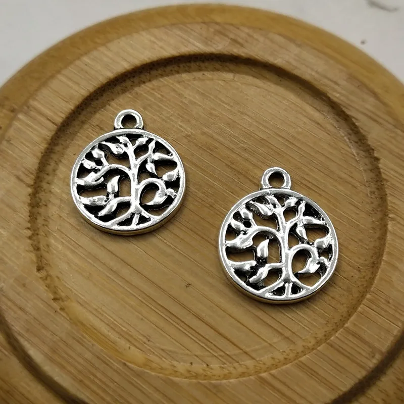 10pcs 14.8mm Tree of Life Charms Pendants For Jewelry Making Antique Silver Charm DIY Handmade Craft | Украшения и аксессуары