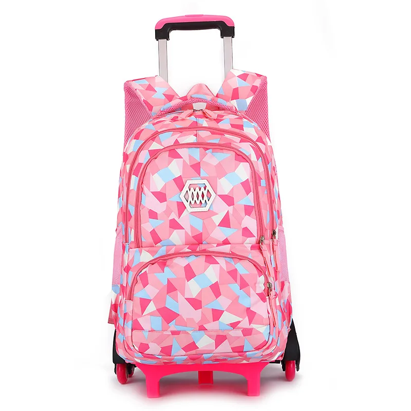 New Removable Children School Bags with 6 Wheels for Girls Trolley Backpack Kids Wheeled Bag Bookbag travel luggage