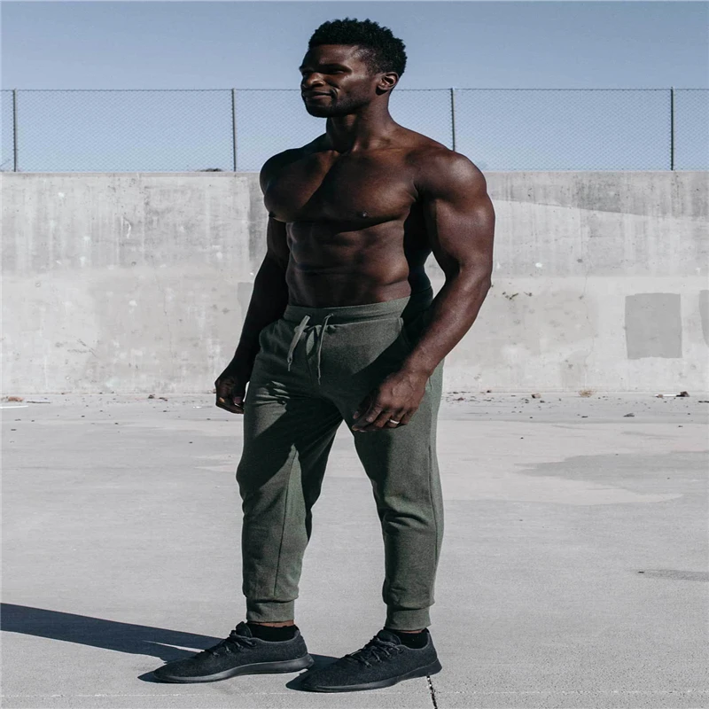 

BIAOLUN 2019 spring and autumn new men's sport leisure running exercise slim body cotton elastic closing trousers