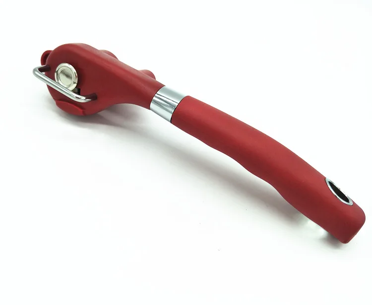 Портативный открывалка для банок Профессиональный Эргономичный ручной консервный нож вырезы по бокам ручной консервный нож Барные аксессуары - Цвет: red b