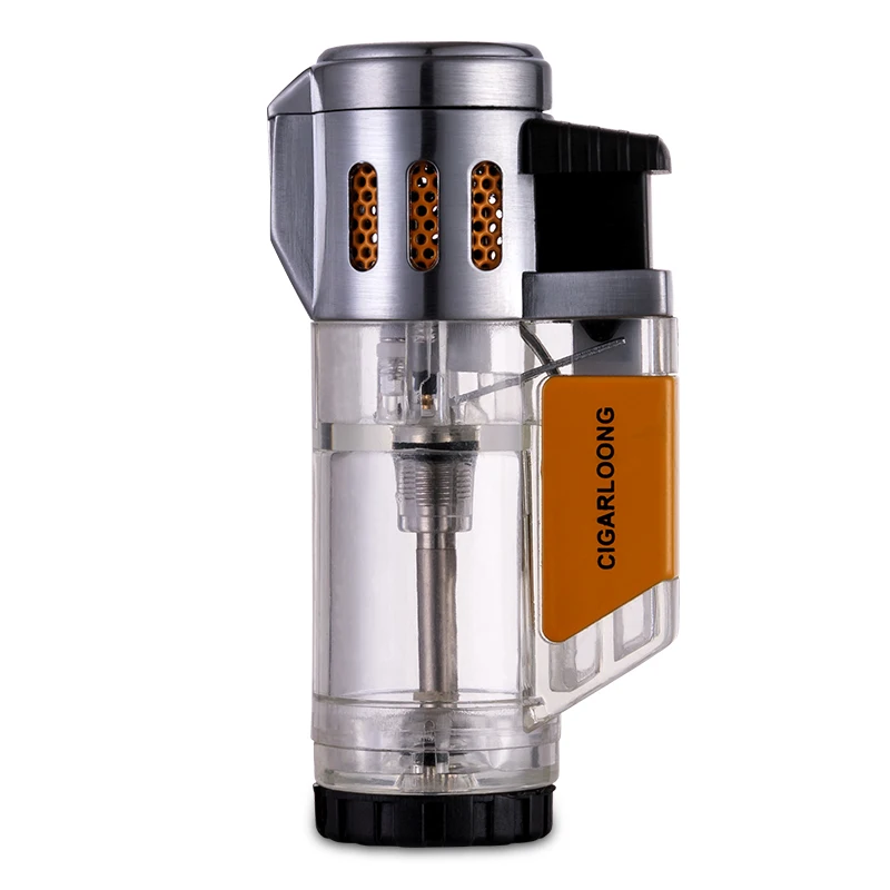 

Cigar Lighter 3 tubes Windproof Trip Torch Jet Flame Refillable Butane gas CB-0123
