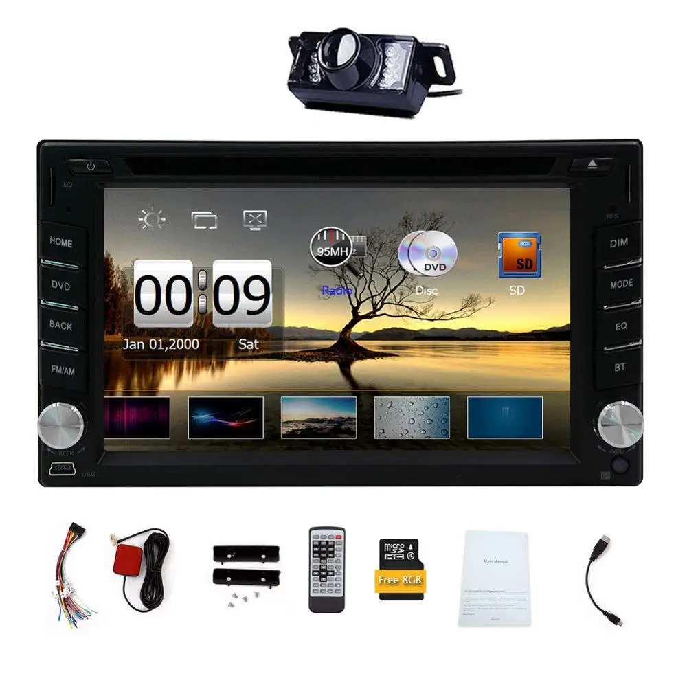 

2DIN In Dash GPS Navi Car DVD Player Bluetooth Auto Stereo Radio USB+CAMERA