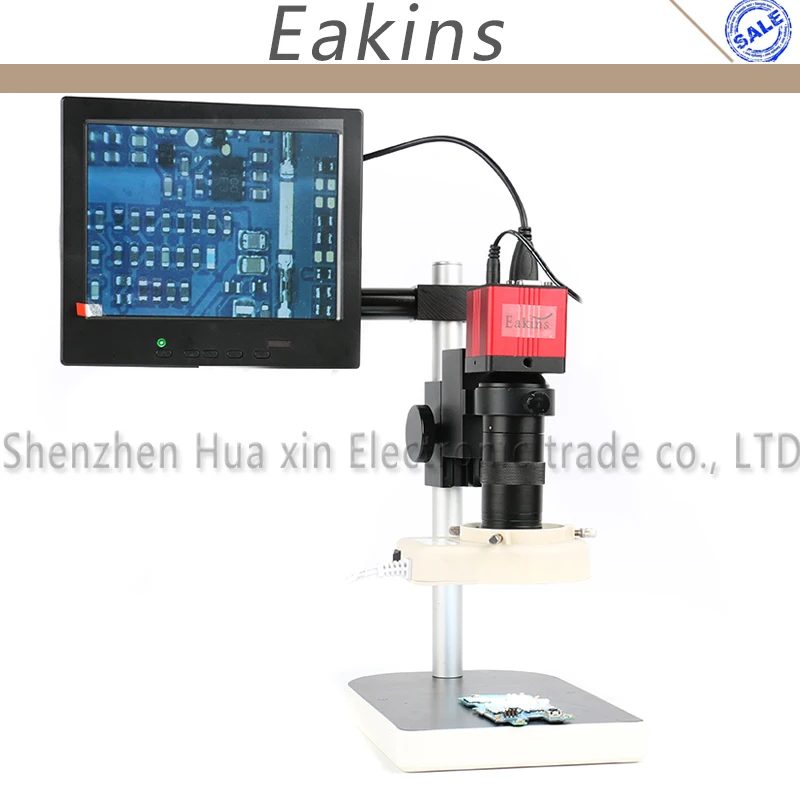 

1080P 60F/S HDMI VGA Industry Video Microscope Camera Set +Stand+130X C-mount Lens+56 LED Light+monitor For Phone Tablet Repair