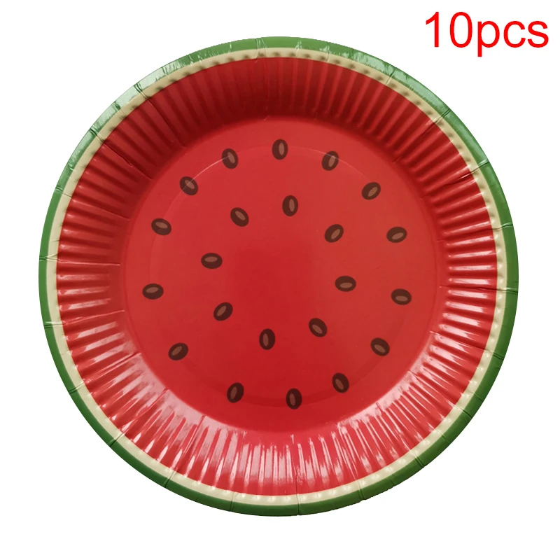 

10pcs Watermelon pattern Birthday party disposable plate fruit plate cake tray 7 inch Environmental and health paper plate