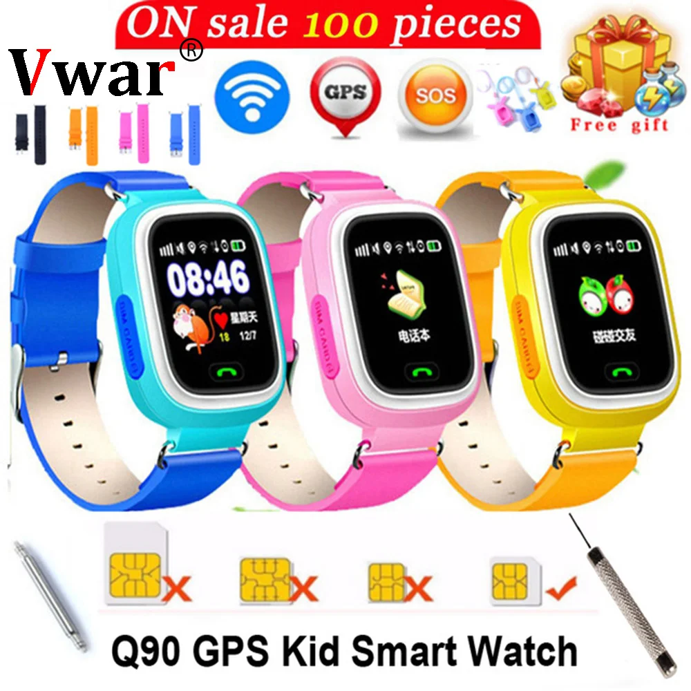 GPS Q90 kids Children baby Smart baby Watch CLOCK SOS Call GPS WIFI Location Tracker Kid Safe Anti Lost Monitor smart watch