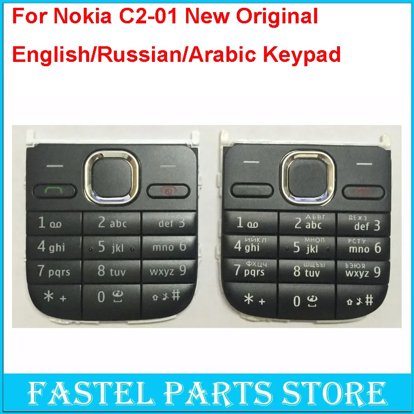 

For Nokia c2-01 New original Mobile Phone English Russian Arabic Hebrew Keypad For C2 C2-01 Replacement housing cover Keyboard