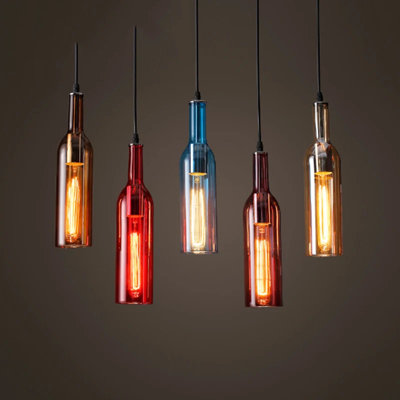 LED Bottle beer bottles pendant lights for restaurants bars cafes