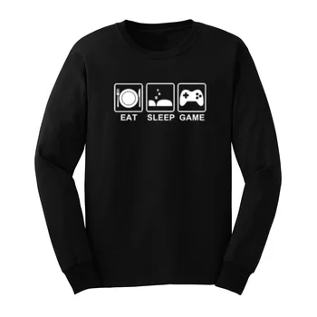 

Mens Eat.Sleep.Game. Gamer Funny Long Sleeve T-Shirts Casual Men Tee