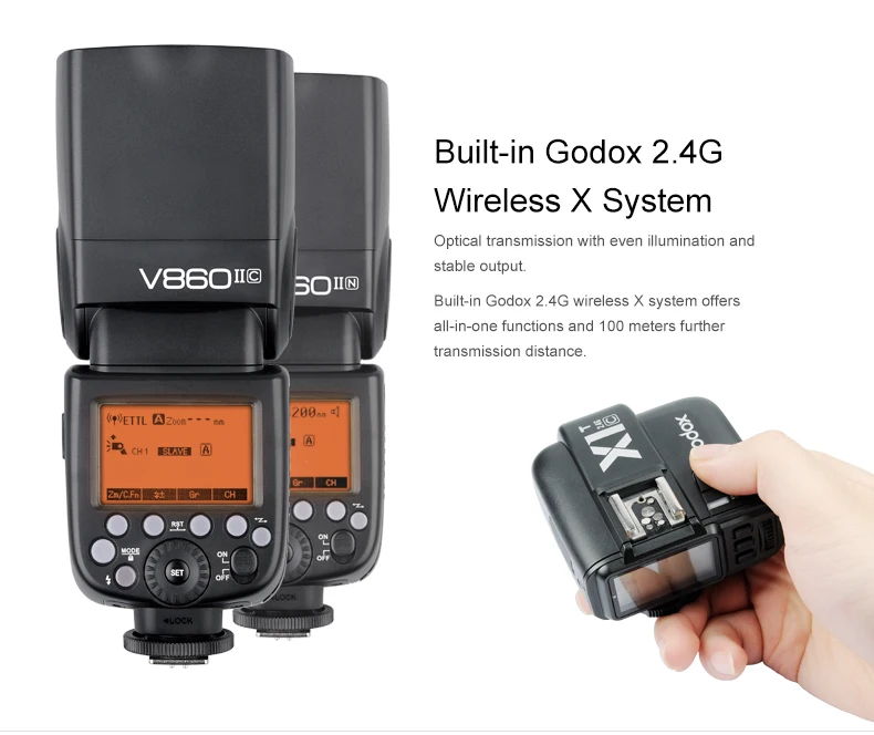 Godox Ving V860II V860II-N вспышка 2,4G GN60 ttl+ Xpro-N беспроводной триггер вспышка для камеры nikon D800 d700 D7100 D700