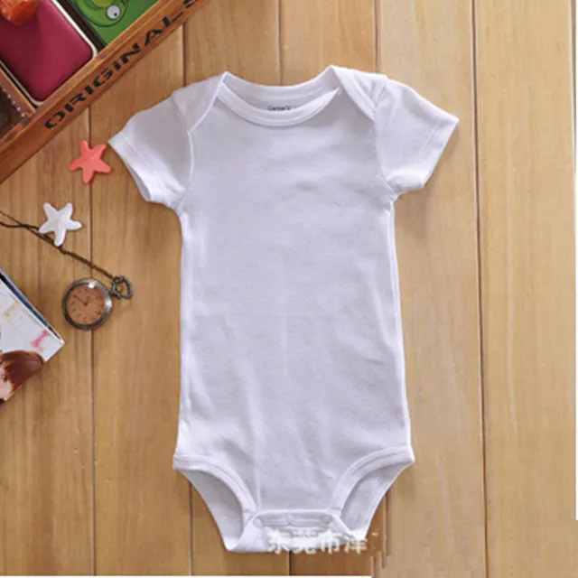 Wholesale Solid Color White Baby Bodysuit Short Sleeve Newborn Baby Onesie 3 24M 30Pcs/Lot Free 