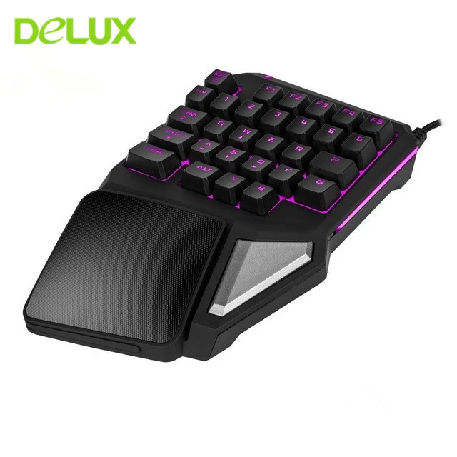 Delux T9 Pro программируемая клавиатура с одной рукой эргономичная подсветкой 7