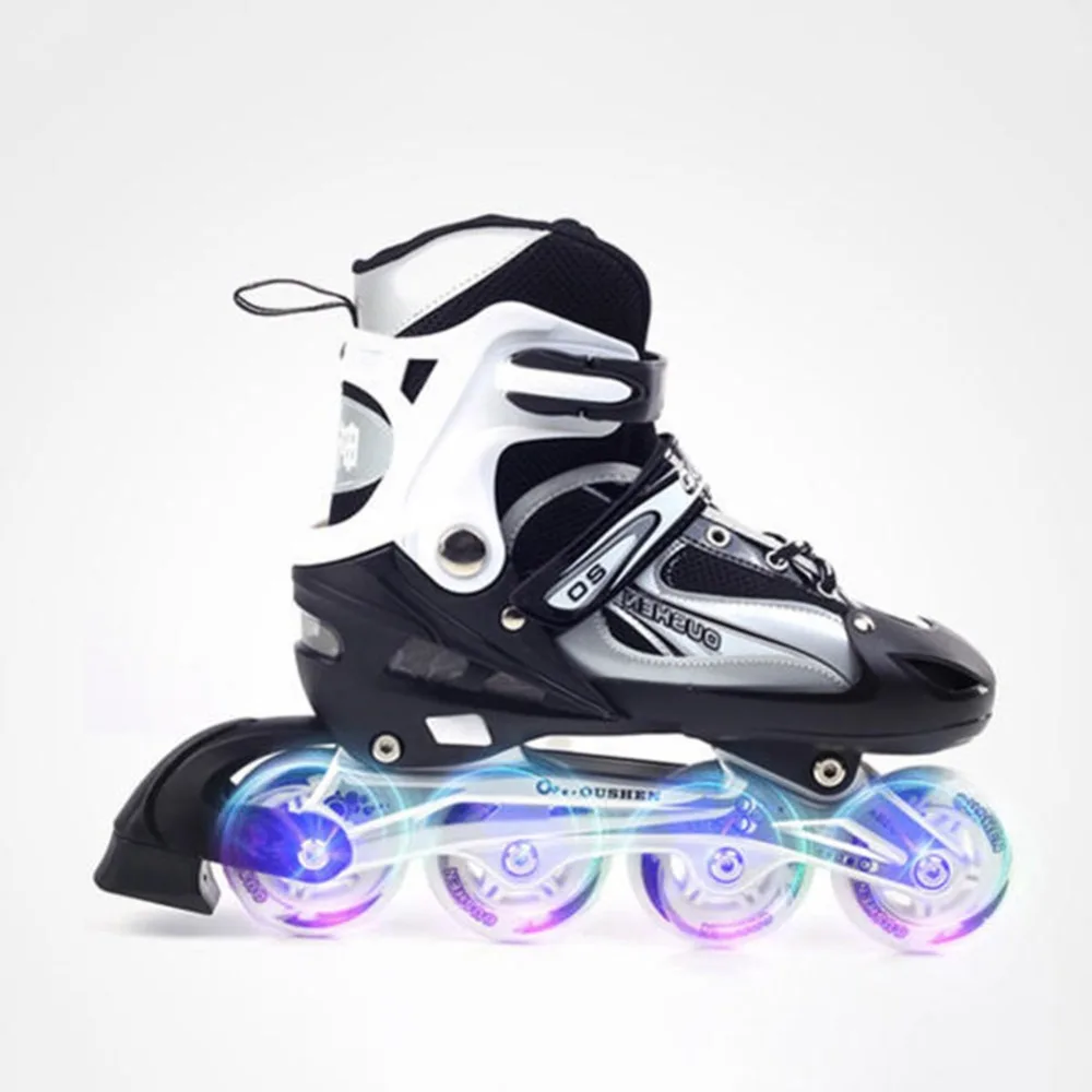 Inline мигающие роликовые спортивные туфли регулируемые хоккейные роликовые коньки кроссовки ролики унисекс детские роликовые коньки для детей