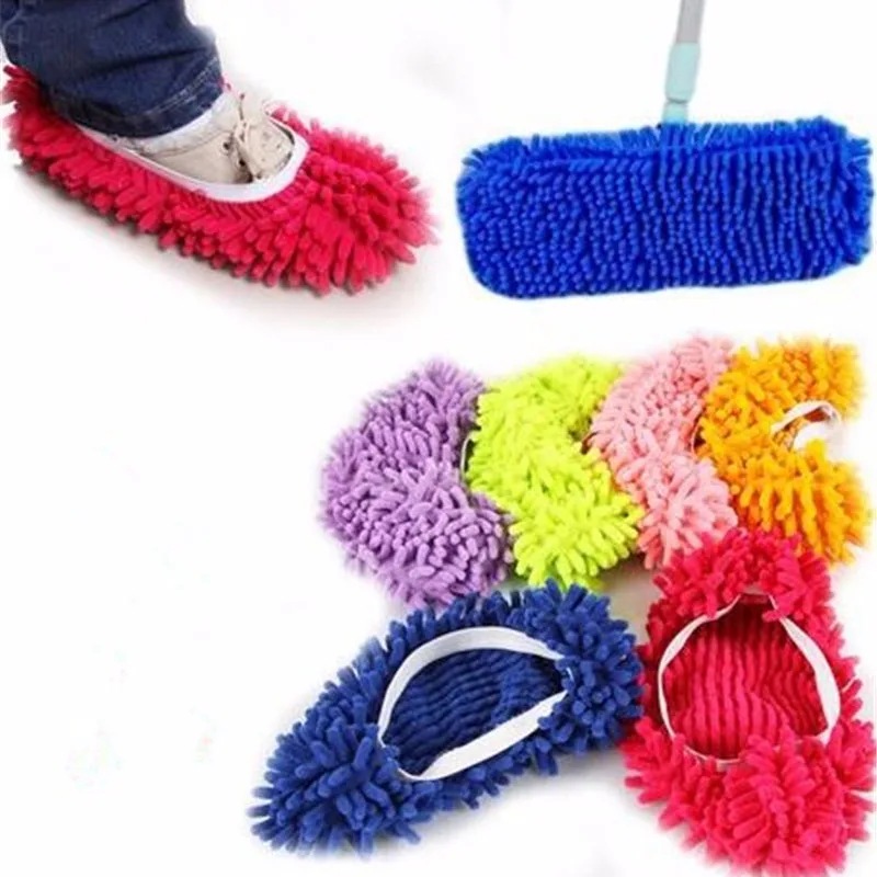 Creative Lazy Foot Socks Mopping Shoes Microfiber Mop Floor Cleaning Mophead Floor Polishing