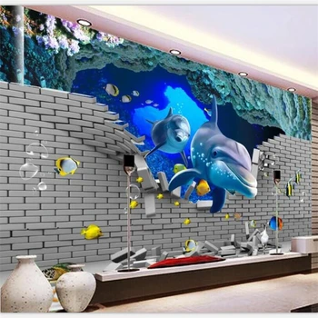 

beibehang Wallpaper custom large-scale high-end 3D three-dimensional underwater world TV background wall interior decoration