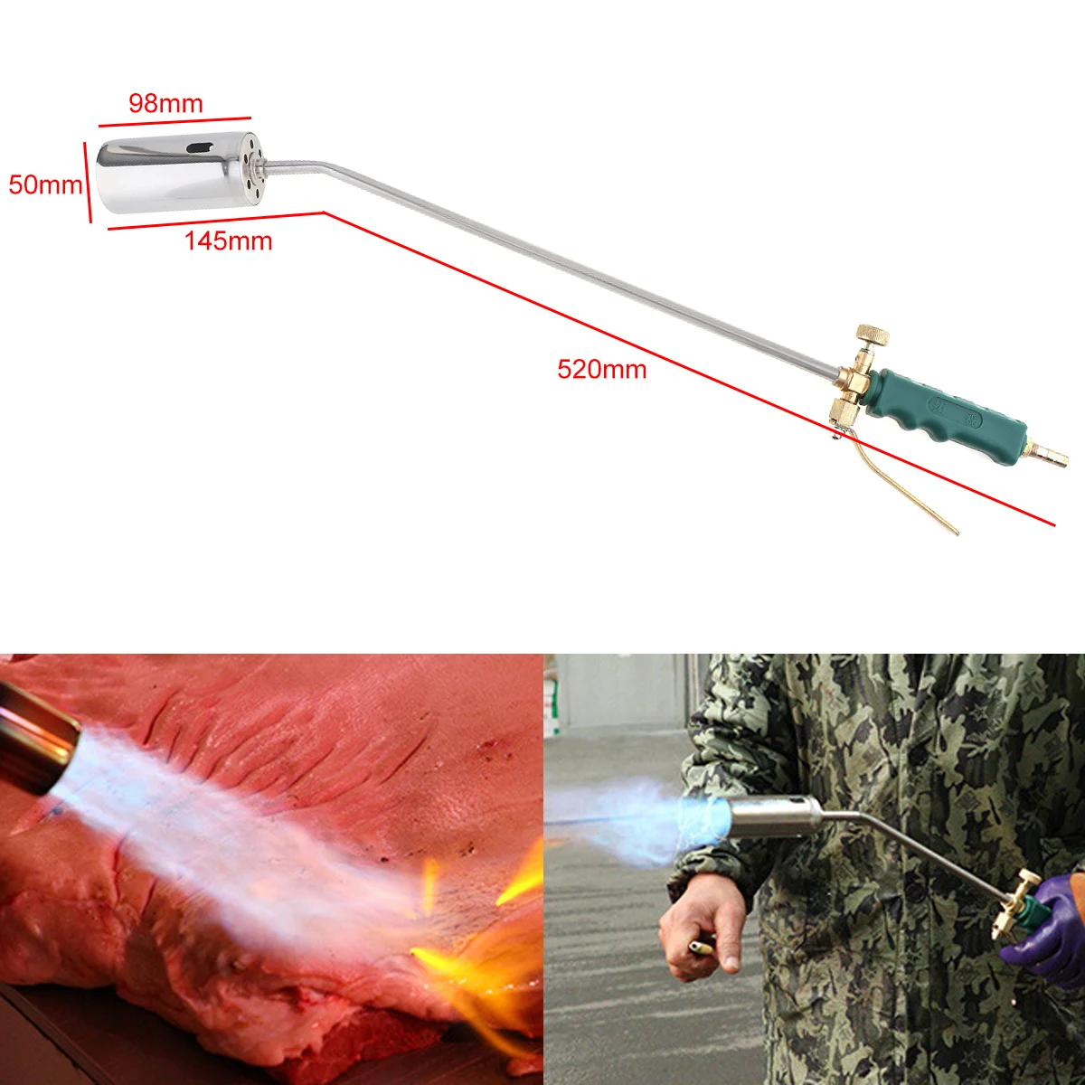 Double Switch Type Liquefied Gas Torch Welding Spitfire-Gun Support Oxygen Acetylene Propane for Barbecue / Hair Removal