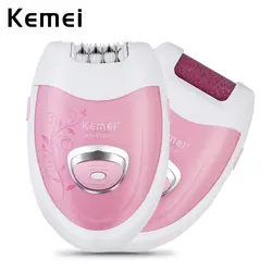 Kemei-6199A Для женщин Перезаряжаемые электрическое бритье Дамская Эпилятор шлифовальные ноги бикини триммер профессиональный женский уход