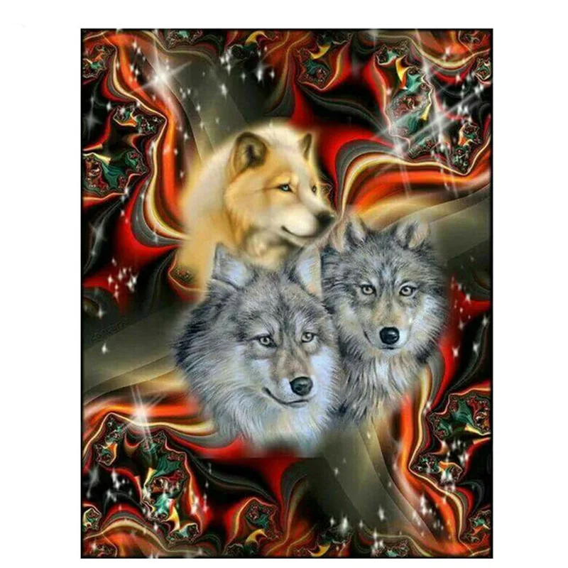 

Full square round drill 5d diamond painting fantasy art wolves diamond embroidery mosaic crafts wedding decoration ZP-150